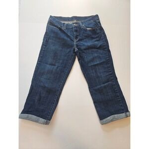 Levi's Denim Capri Jeans Womens 28 Dark Blue Cuffed Stretch